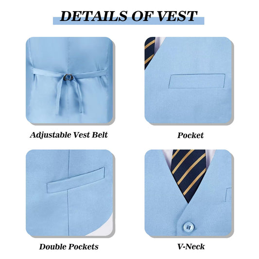 Men's Suit Slim Fit 2 Pieces Suits Set Grooms Tuxedos Business Wedding Prom Party Suit Waistcoat Vest Pants Set